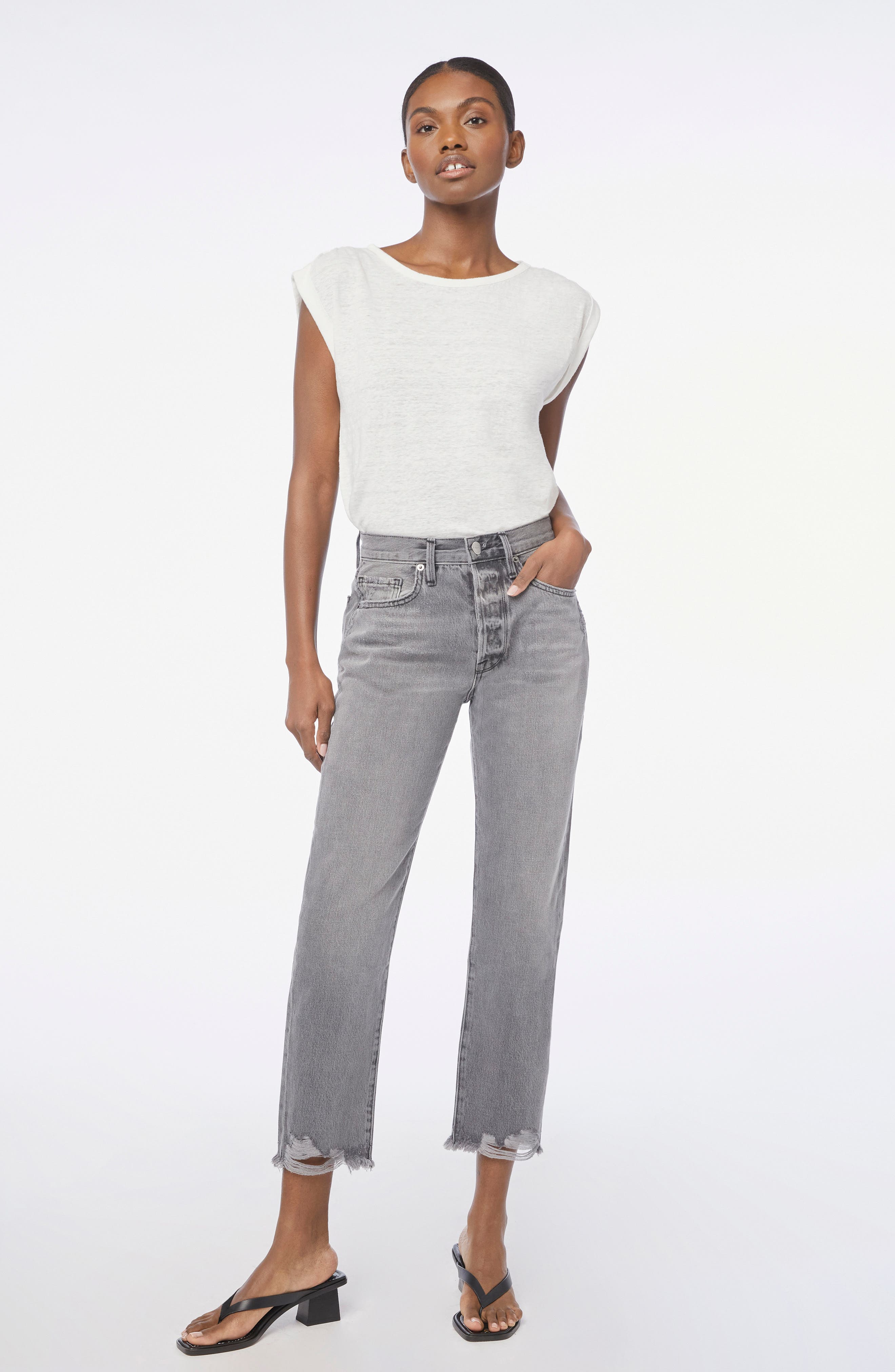 FRAME Le Carbon Leather Sandal, Alternate, color, 