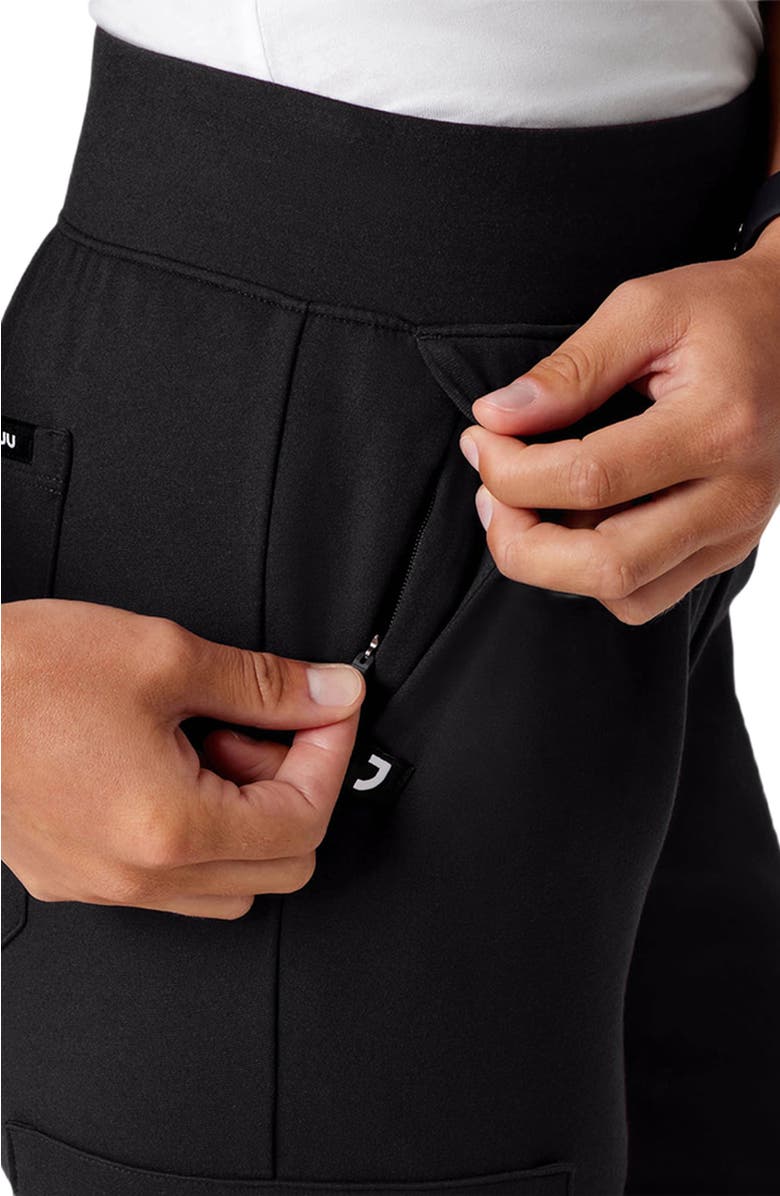 JAANUU Rubi Women's 6-Pocket Slim Knit Scrub Jogger, Alternate, color, Black