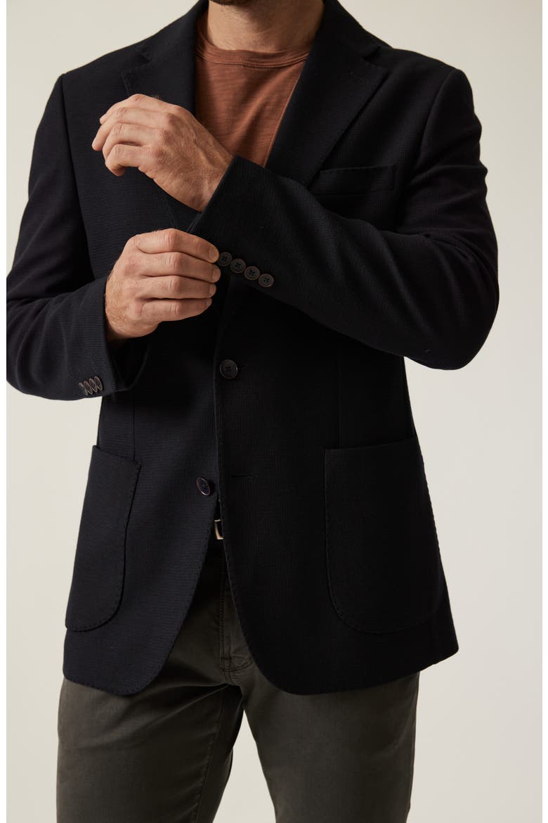 Matteo Slim Fit Navy Knit Blazer, Alternate, color, NAVY
