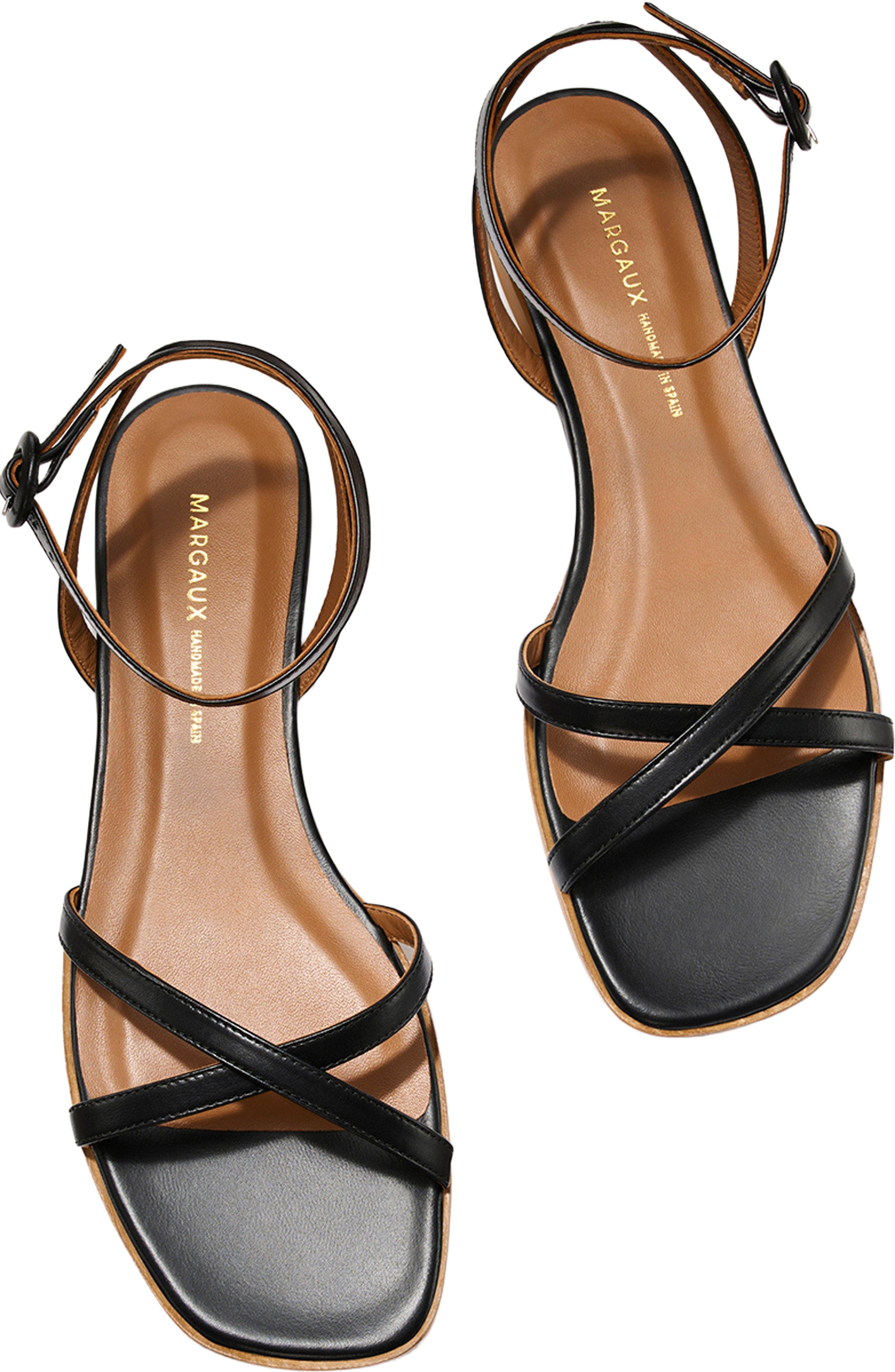 The Flat Sandal, Alternate, color, Black Nappa