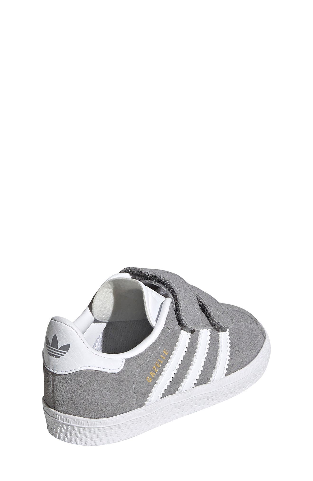 adidas Gazelle Sneaker, Alternate, color, Grey/ White/ Gold