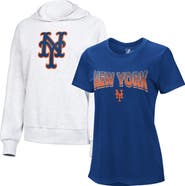 G-III 4HER BY CARL BANKS Women's G-III 4Her by Carl Banks Royal/Bright Heather Ceramic New York Mets T-Shirt and Hoodie Combo Pack