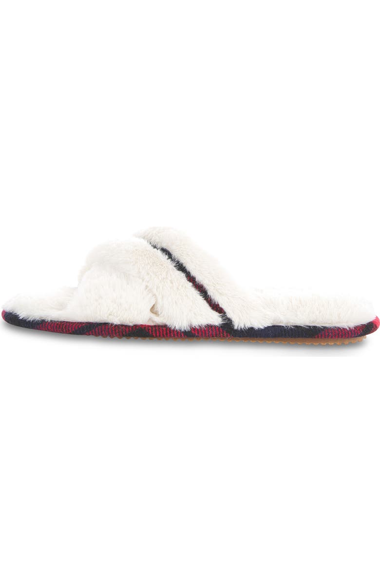 FLOOPI Morgan Faux Fur Crossband Slipper, Alternate, color, Beige