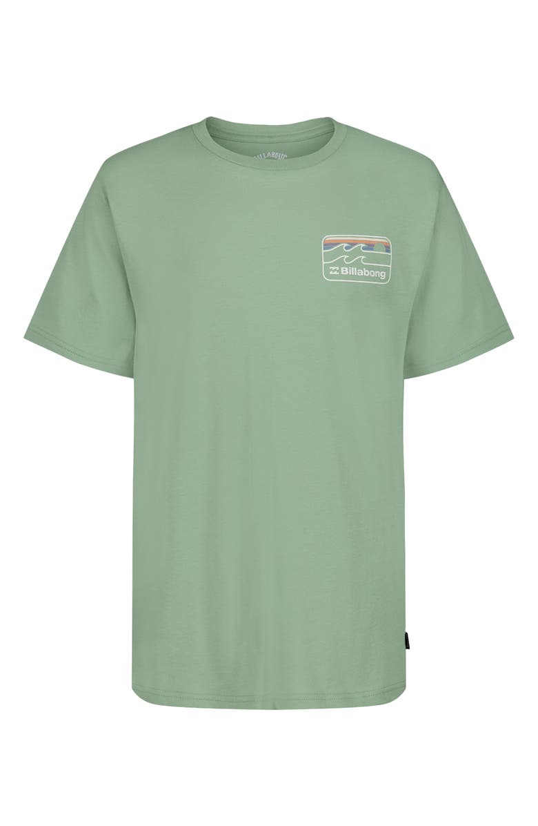 Billabong Kids' Runner Wave Logo Graphic T-Shirt, Main, color, Green Ash
