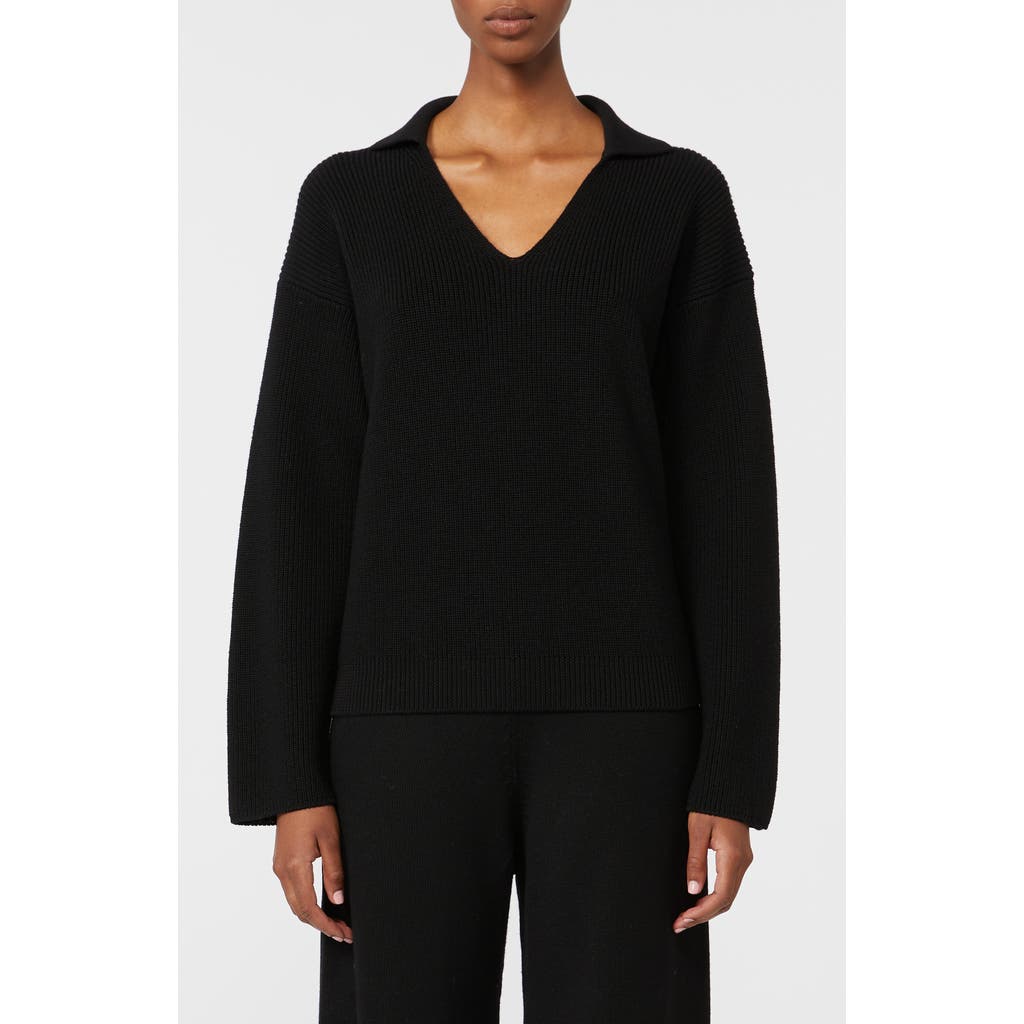 Mm By Max Mara Acceso Collar Wool Sweater In Black