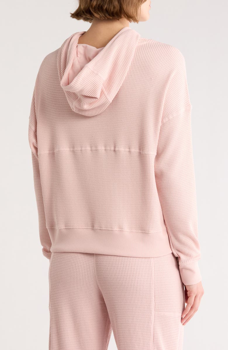 YOGALICIOUS Brushed Waffle Knit Hoodie, Alternate, color, Porcelain Petal