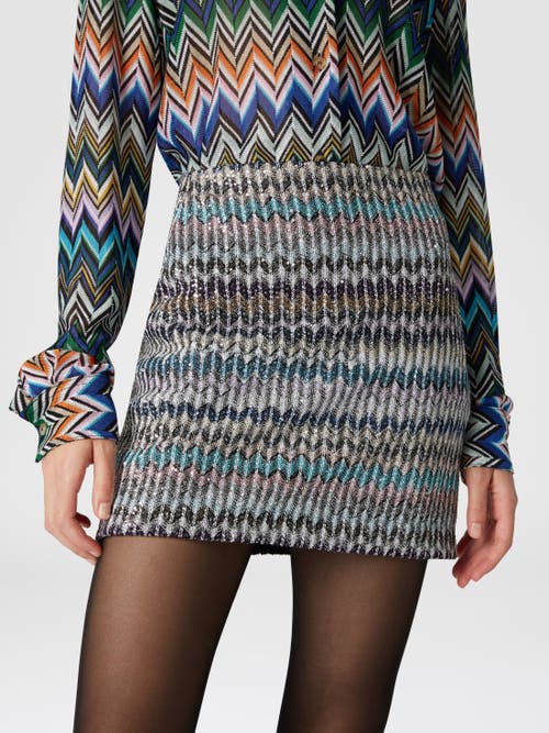 Shop Missoni Zigzag Sequined Skirt In Multicoloured