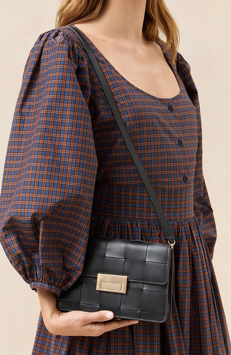 Loeffler Randall Delphine Leather Shoulder Bag, Alternate, color, Black
