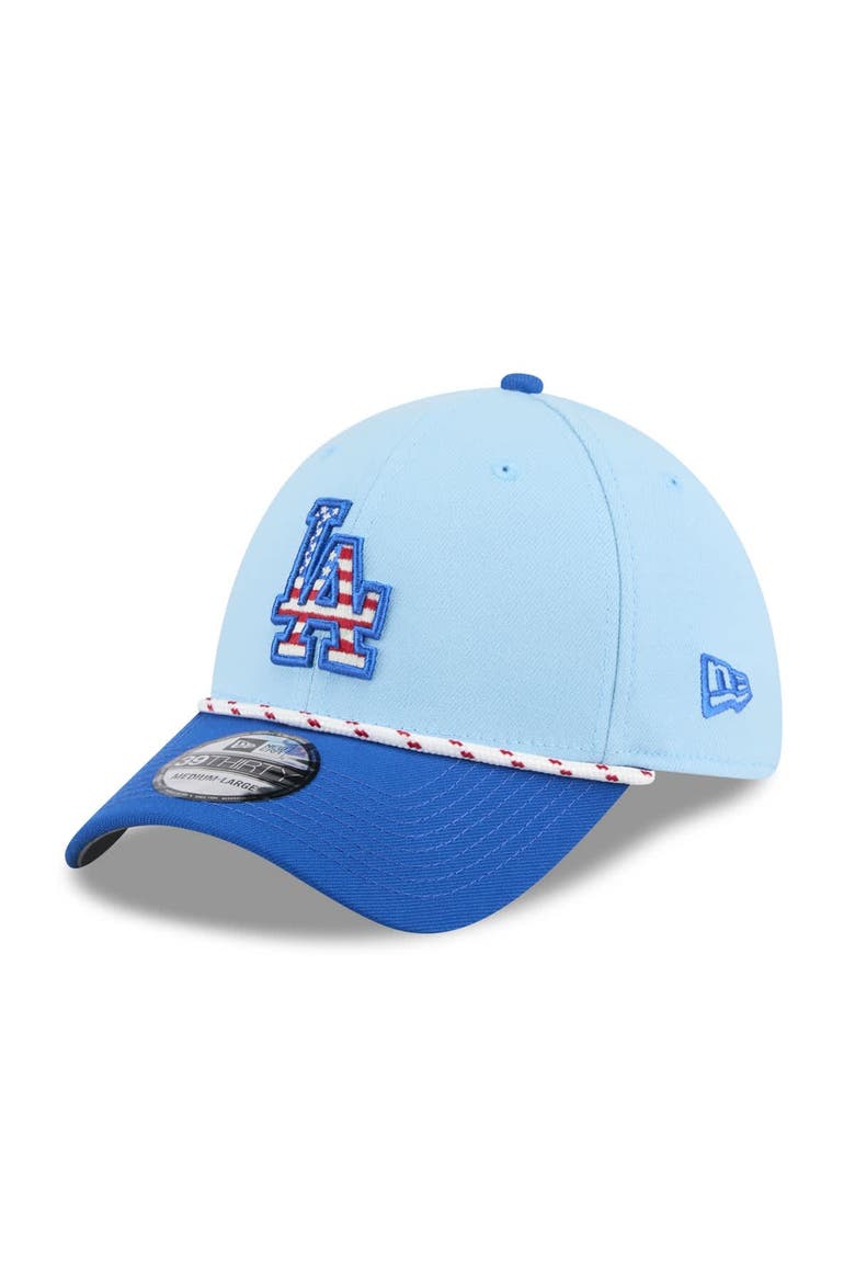 Men's New Era Light Blue/Royal Los Angeles Dodgers 2025 Fourth of July 39THIRTY Flex Hat, Alternate, color, Light Blue