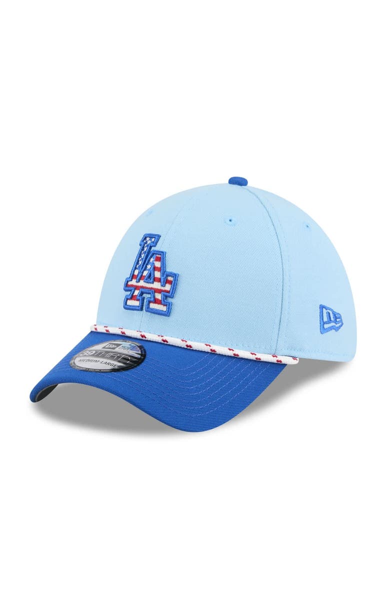 New Era Men's New Era Light Blue/Royal Los Angeles Dodgers 2025 Fourth of July 39THIRTY Flex Hat, Alternate, color, Light Blue