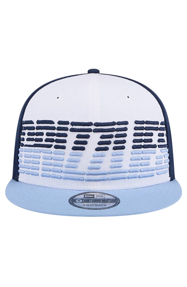 New Era Men's New Era White/Light Blue Memphis Grizzlies Throwback Gradient Tech Font 9FIFTY Snapback Hat, Alternate, color, White