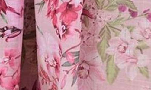 Lipsy Floral Belted Midi Sundress In Pink