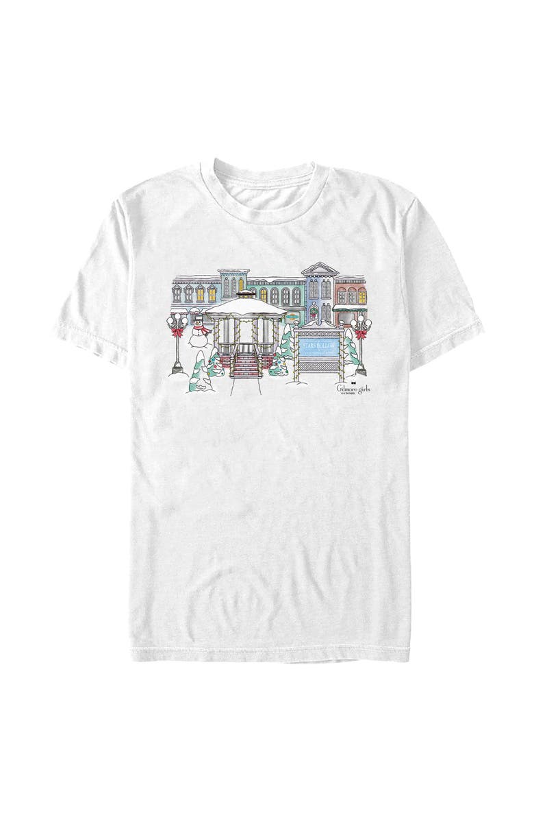 Gilmore Girls Men's Gilmore Girls Holiday in Stars Hollow Logo Graphic T-Shirt, Main, color, White