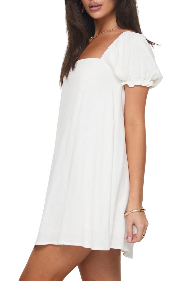 Princess Polly Puff Sleeve Linen Blend Minidress, Alternate, color, 
