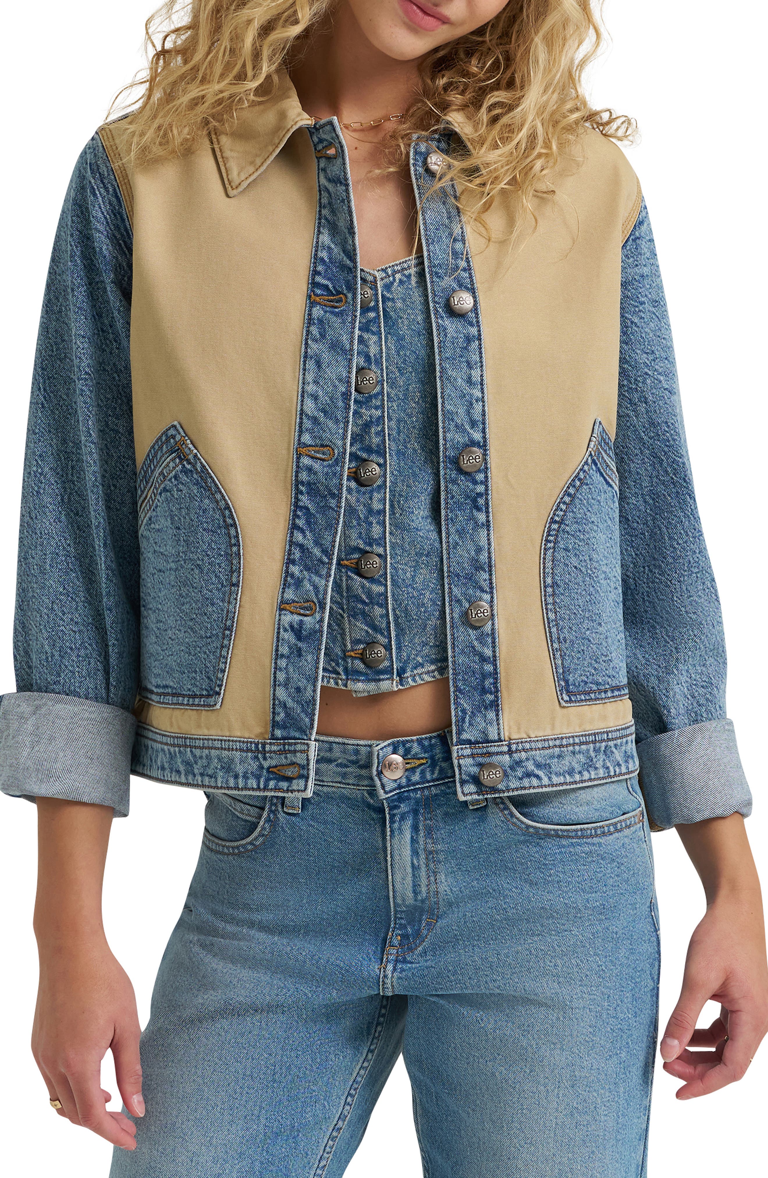 Mixed Media Denim Jacket