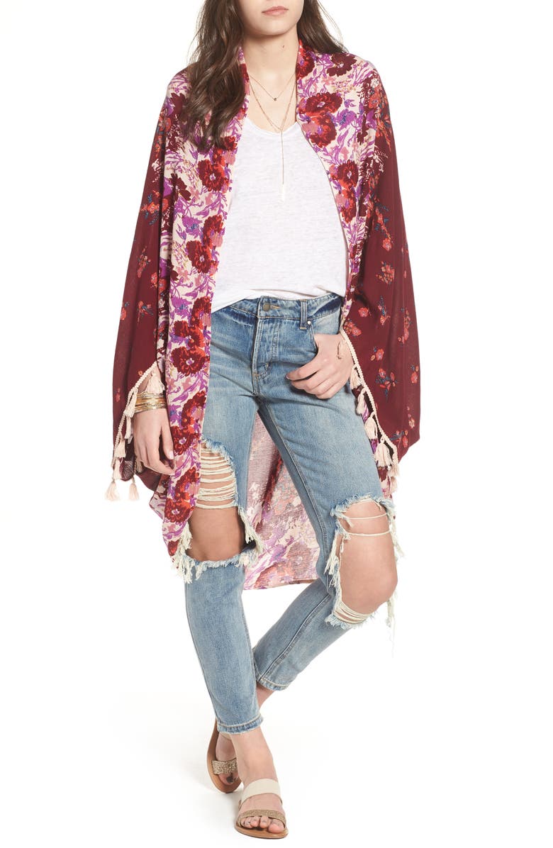 Free People Bali Wrapped In Blooms Shawl, Main, color,
