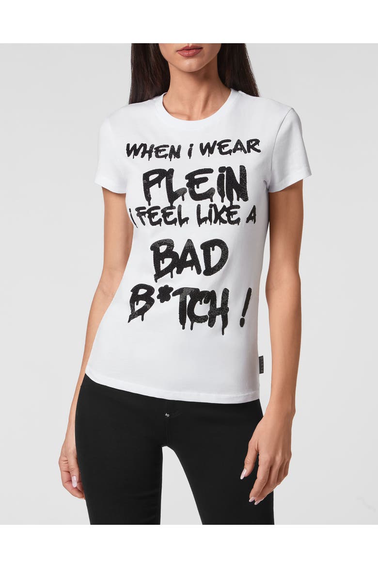 T-Shirt Round Neck Women, Main, color, white