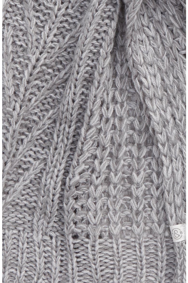 Fringe Cable Knit Scarf, Alternate, color, GREY MONUMENT COMBO