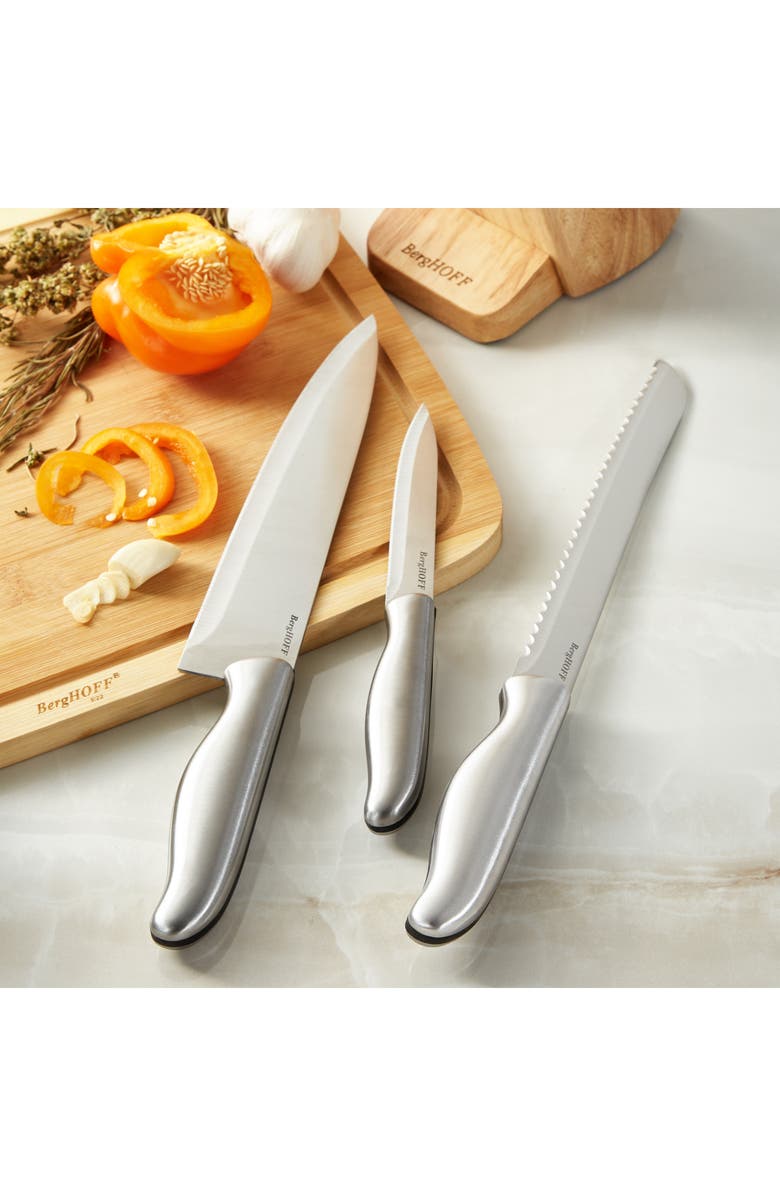 BergHOFF Dina Entity 6-Piece Knife Block, Alternate, color, Silver