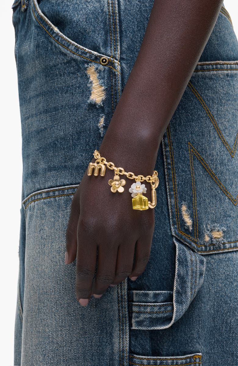 Marc Jacobs Daisy Charm Bracelet, Alternate, color, Gold/ Yellow Multi