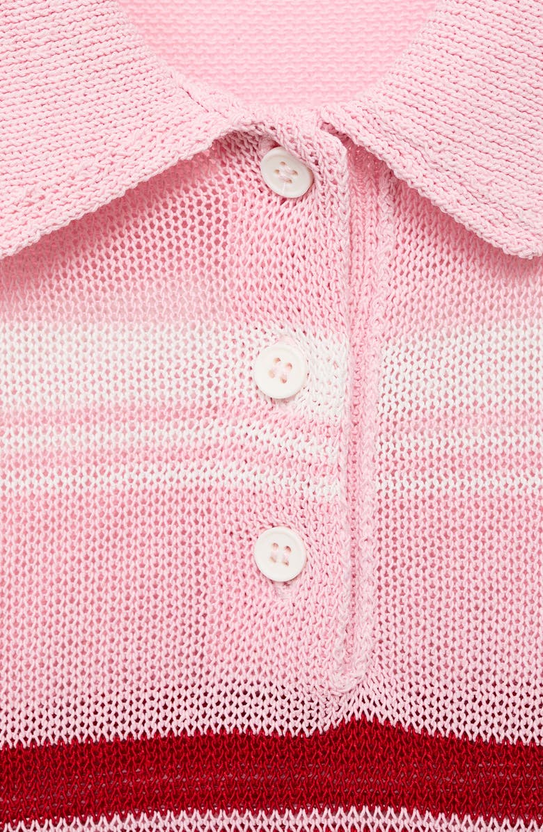 MANGO Sleeveless Stripe Knit Polo Sweater, Alternate, color, Pastel Pink