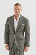 Brunello Cucinelli Virgin wool flannel Cavallo Tailor blazer with metal buttons