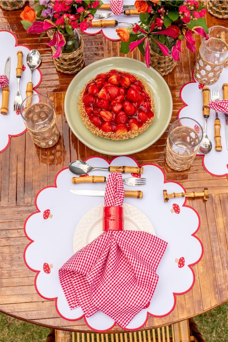 Mushroom Placemat, Alternate, color, White