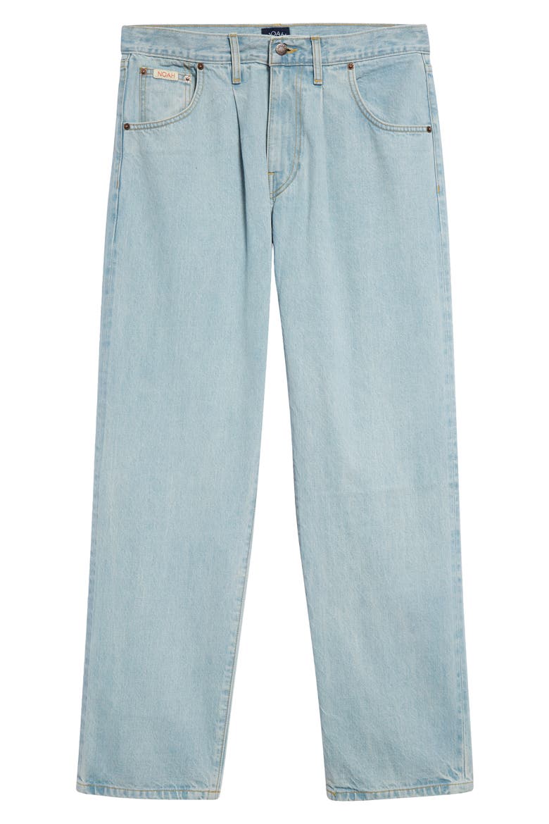 Pleated Selvedge Straight Leg Jeans, Alternate, color, LIGHT WASH