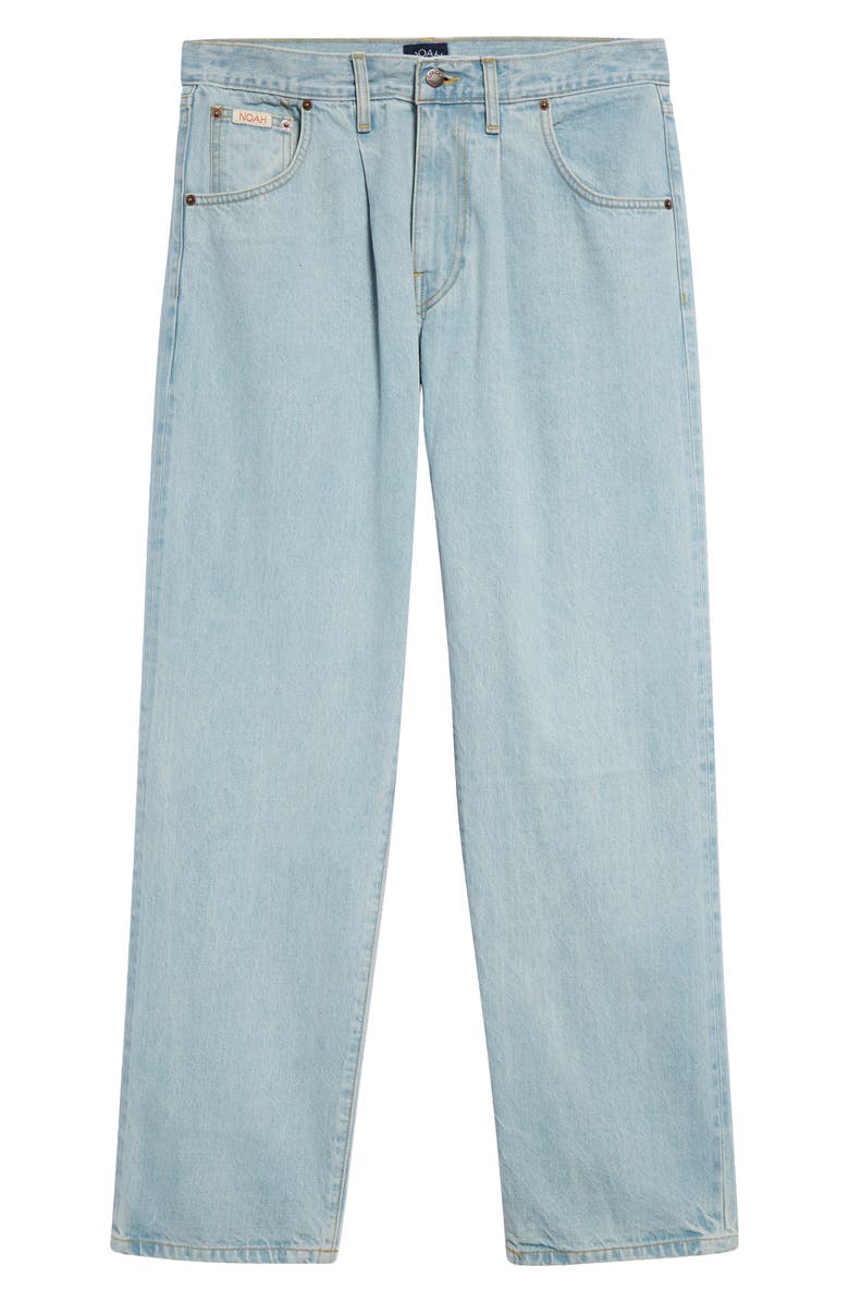 Noah Pleated Selvedge Straight Leg Jeans, Alternate, color, Light Wash