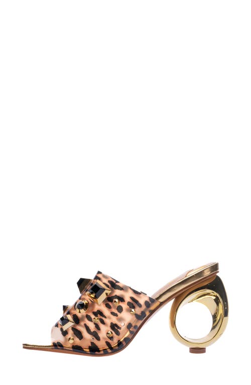 Ninety Union Vegas Sculptural Heel Sandals In Leopard