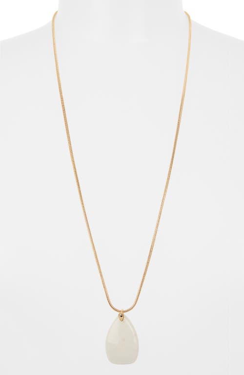 Shop Nordstrom Rack Quartz Teardrop Pendant Necklace In White- Gold