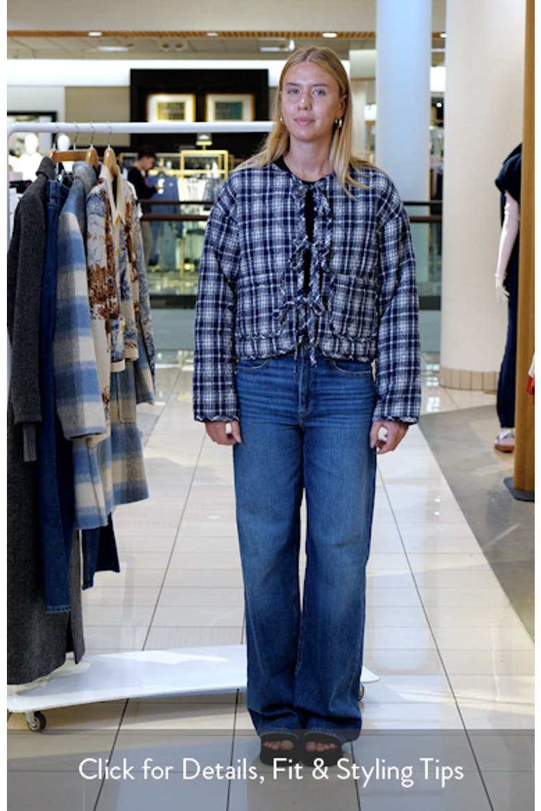 London Quilted Plaid Tie Front Jacket video
