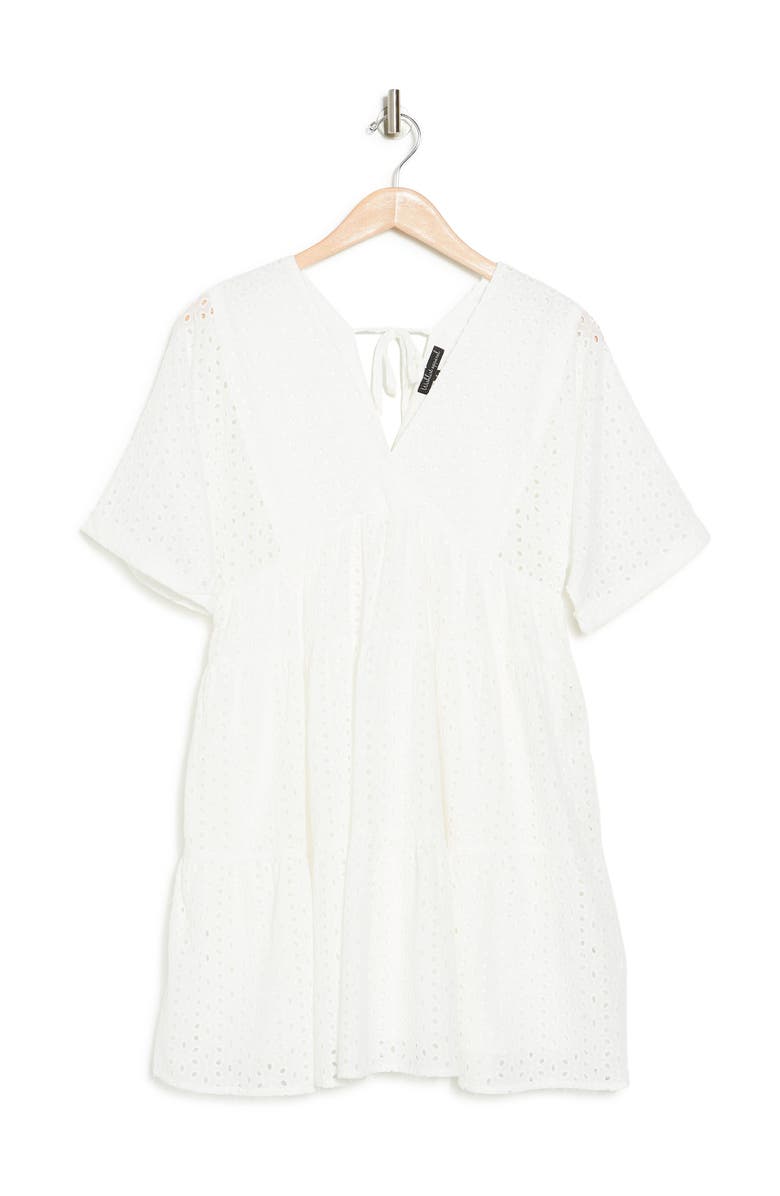 WISHLIST Eyelet Short Sleeve Dress, Alternate, color, 