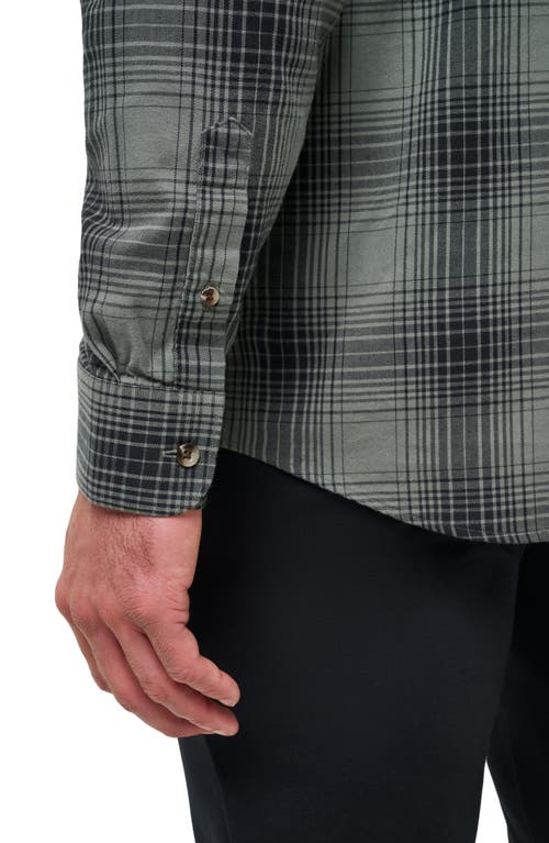 Travismathew Cloud Plaid Flannel Button-up Shirt In Green
