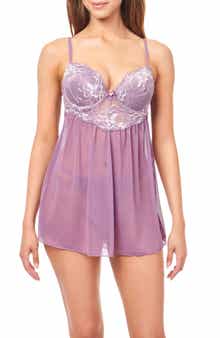 RACHEL Rachel Roy Molded Cup Lace Babydoll Chemise