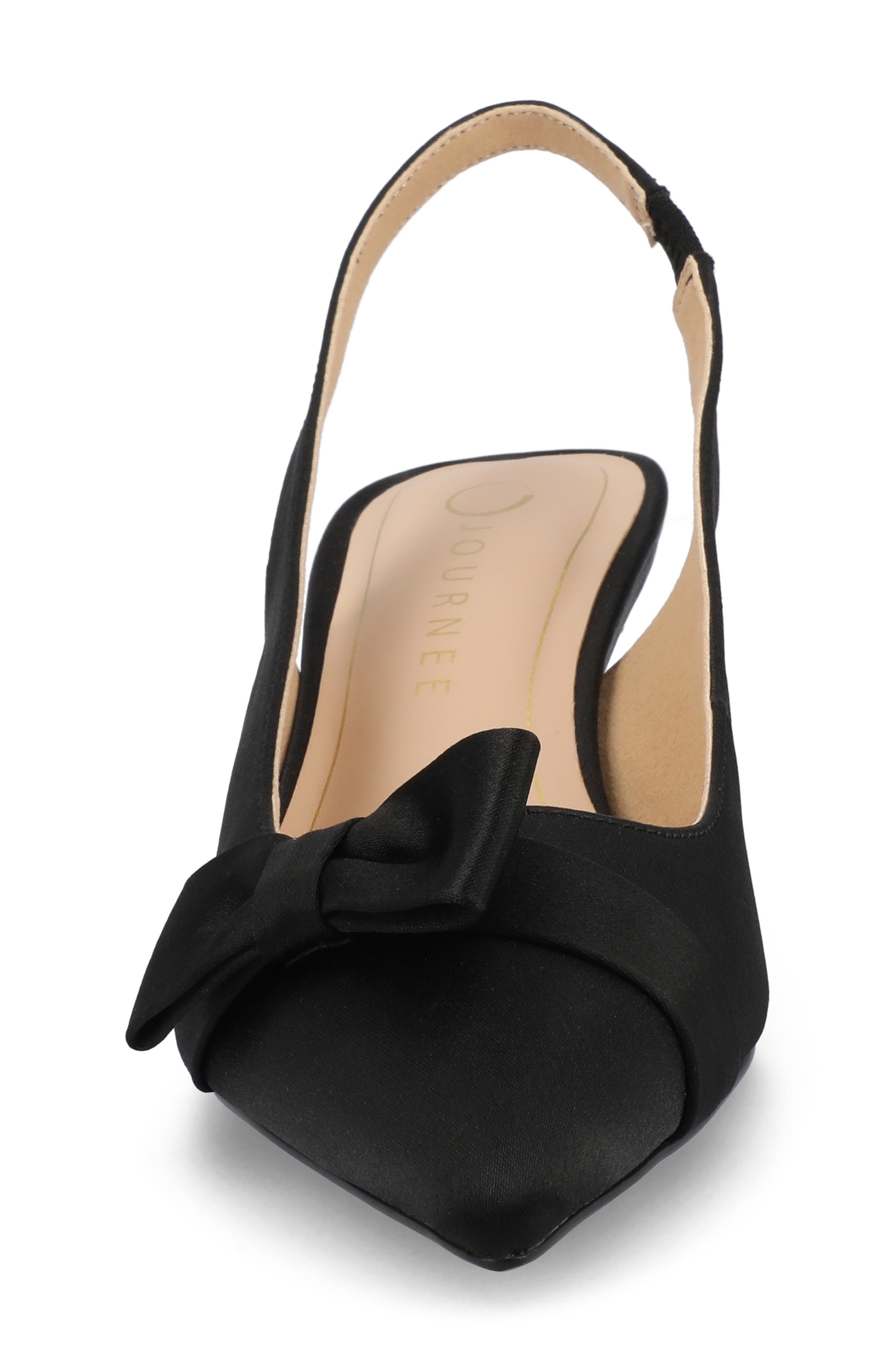 Journee Collection Paloma Slingback Pump, Alternate, color, Satin/Black