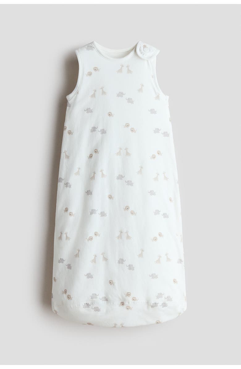 H&M Printed Sleep Bag, Main, color, White/Animals