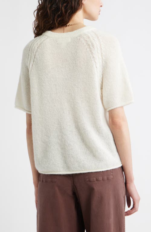 Treasure & Bond Relaxed Short Sleeve Sweater In Neutral