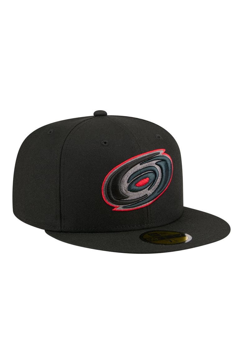 Men's New Era Black Carolina Hurricanes Color Pop 59FIFTY Fitted Hat, Alternate, color, Black