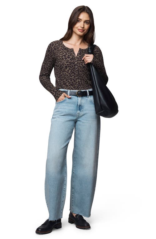 Splendid Forever Leopard Henley In Brown