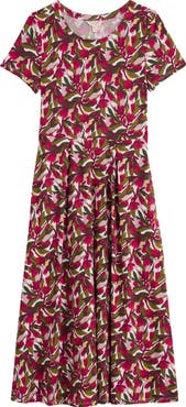 Seasalt Cornwall Veronica Floral Stretch Organic Cotton Midi Dress