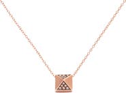 Haus of Brilliance 14K Rose Gold 1/4 Cttw Brown Diamond Matte Finished Pyramid Pendant Necklace