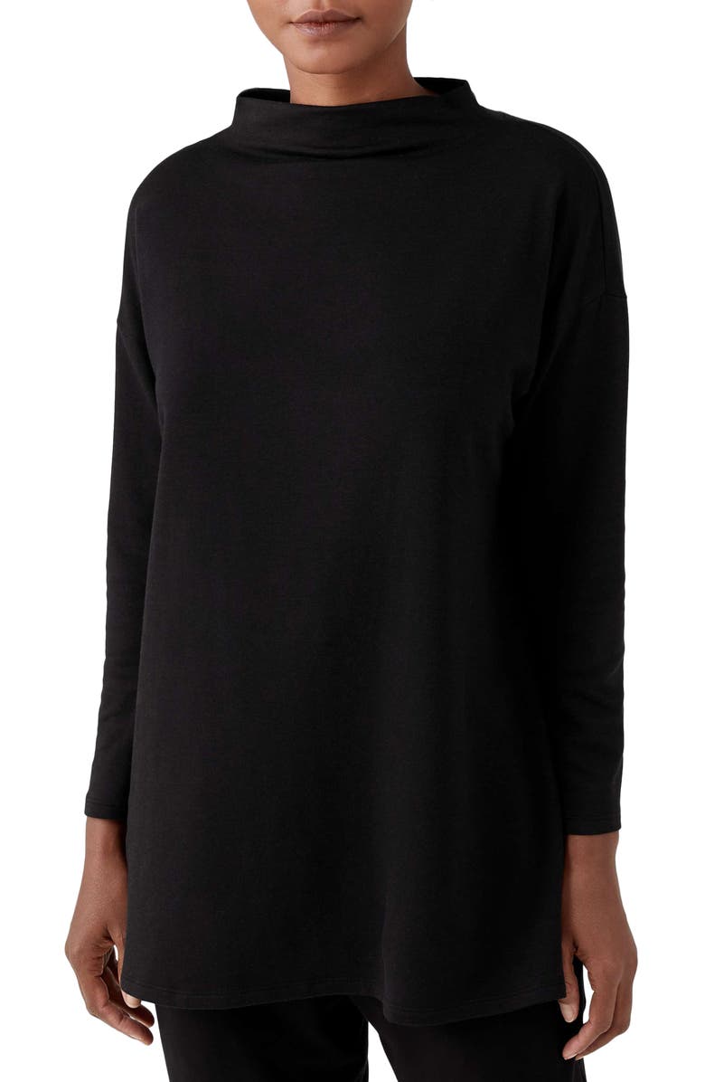 Eileen Fisher Funnel Neck Tunic Sweater, Main, color, 