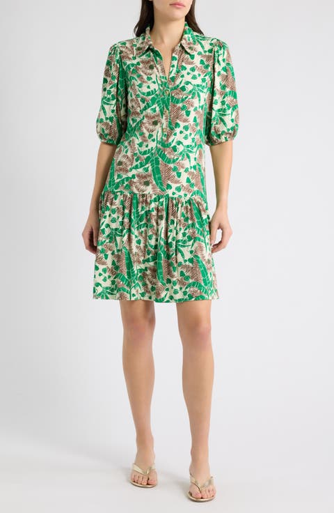 Bingley Print Puff Sleeve Shirtdress