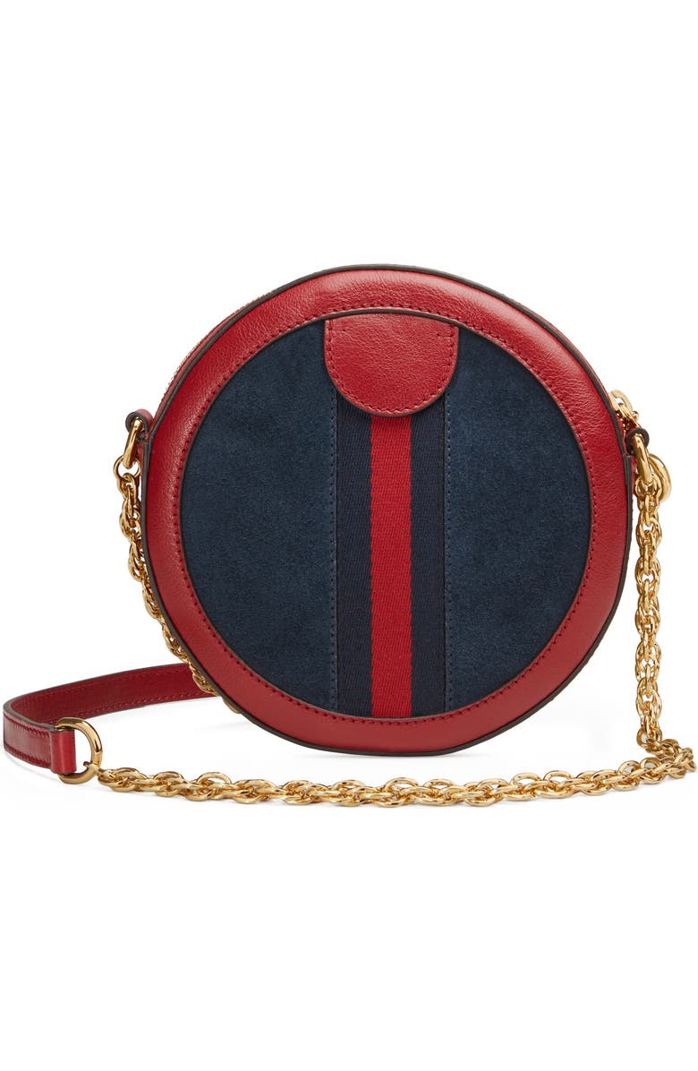 Gucci Ophidia Small Suede & Leather Circle Crossbody Bag, Alternate, color,
