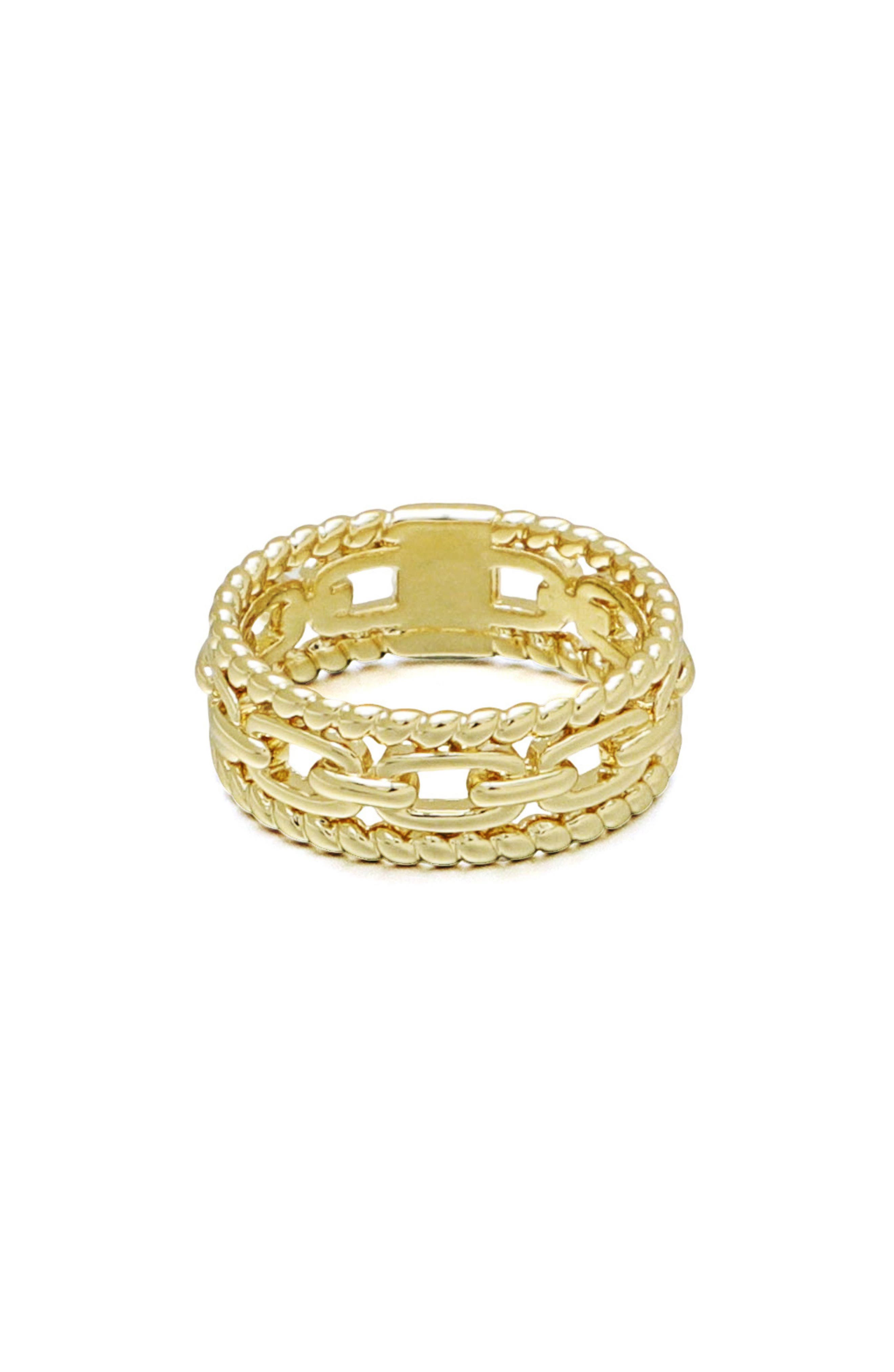 Adornia 14K Gold Plated Triple Band Ring