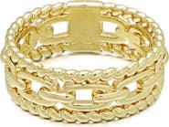 Adornia 14K Gold Plated Triple Band Ring
