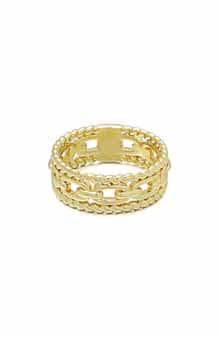 Adornia 14K Gold Plated Triple Band Ring