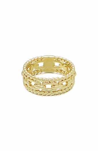 Adornia 14K Gold Plated Triple Band Ring