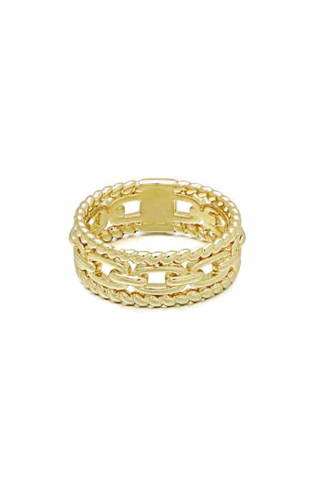 Adornia 14K Gold Plated Triple Band Ring